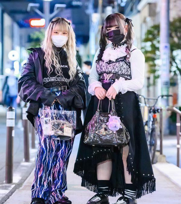 Dark Harajuku Girl Street Styles w/ Chain Harness & Choker, Focus Jacket, Lightning Pants, Remake Skirt, Vivienne Westwood, Korean Tops & Lover Soul Creepers